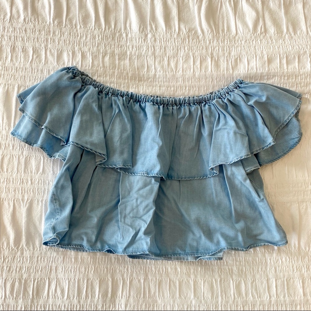 Denim Off-the-Shoulder Top